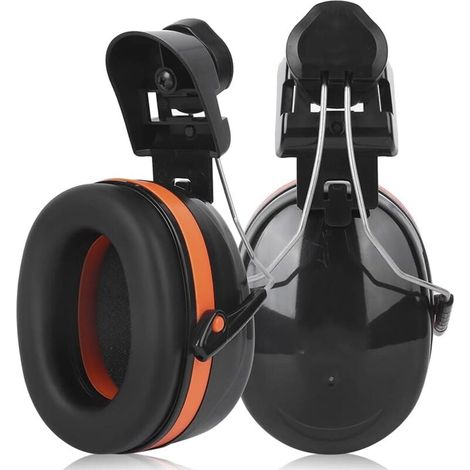 Attachable Earmuff, Portable NRR 25dB Noise Reduction Cap with Mounted Ear Protectors, Professional Hearing Protection Headset for Construction, Mowing, Snow Removal, Engineering (1/4)