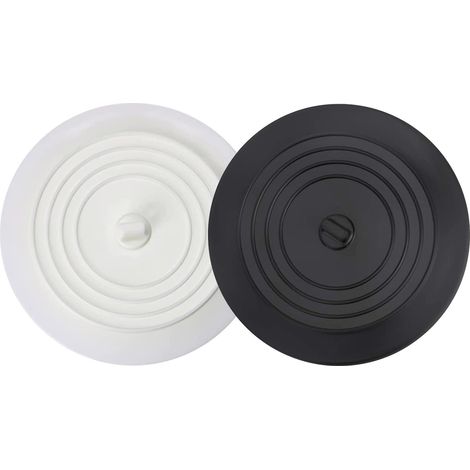 Pieces Bathtub Stopper, Universal 6 Inch Bathtub Stopper, Kitchen Sink Stopper, Silicone Stopper for Kitchen, to Prevent Leaks (White and Black) (1/5)