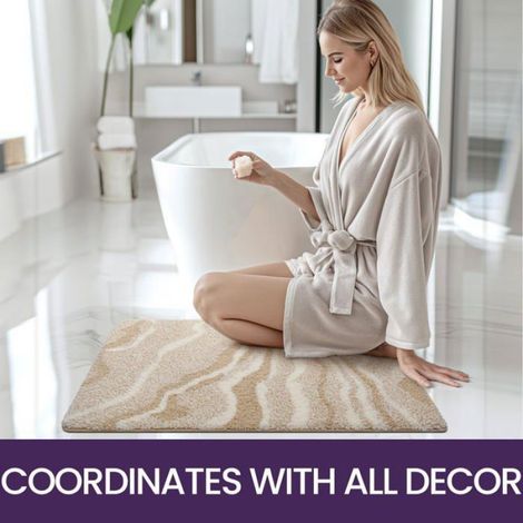 Tapis De Bain - 40 X 60 Cm - En Polyester - Dos En Caoutchouc Antidérapant - Pour Salle De Bain Et Douche - 1 Pièce (1/5)