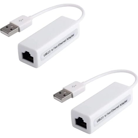 2 Pack Gigabit Ethernet Network Adapter 100mb LAN USB 2.0 USB A to RJ45 PC Notebook Ultrabook Tablet Windows Mac -White (2, White) (1/5)