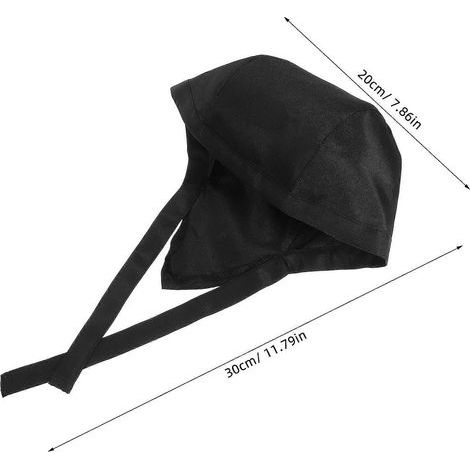 Toque de chef. toque de cuisine en tissu. ensemble de 3 pièces. bandeau de cuisine noir (1/4)