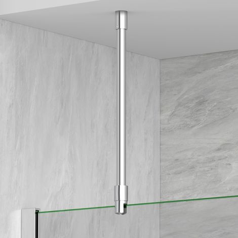 S'AFIELINA Dusch-Stabilisierungsstange aus Edelstahl, rund, für Glas 6–10 mm, auch für Decke, ideal für Duschabtrennungen,2 Stück