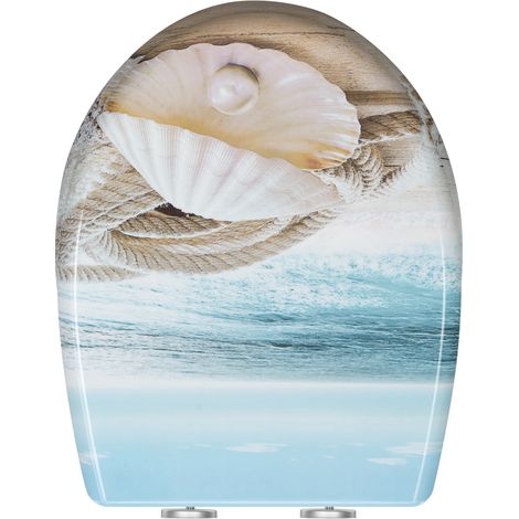 WOLTU Copriwater Soft Close Universale Chiusura Ammortizzata Sedile Wc Forma di O, Perla Di Conchiglia
