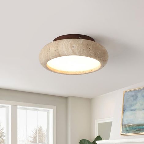 Plafonnier LED de style wabi-sabi japonais de 20 cm, luminaire rond, suspension aux tons chauds, convient aux chambres, salles à manger et couloirs.