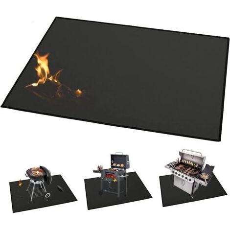 Grand tapis (165 × 99 cm) pour barbecues au charbon de bois, poêles, fumeurs et barbecues à gaz. Protection des terrasses et des patios, ignifuge, idéal pour les cheminées intérieures (1/4)