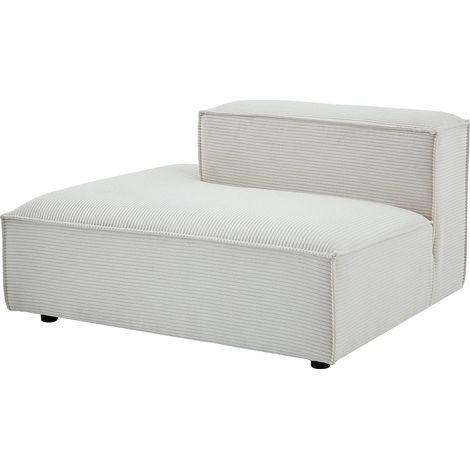 Méridienne gauche en velours côtelé beige RUZOLO (1/3)