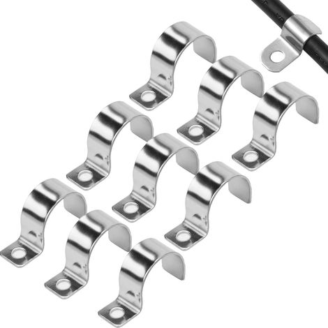 20Pcs Fixation Grillage Rigide sur Mur Cavalier Cable Electrique 25mm Fixation pour Tube Attache de Fixation 304 Acier Inoxydable Epaissi U Tube Pince pour la Fixation de Câbles Tuyaux et Fils (1/5)