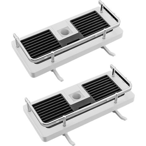 2 PCS Étagère de Douche, Douche Salle De Bain Rangement Douche sans Percage,Porte Savon Douche,24 Mm (1/5)