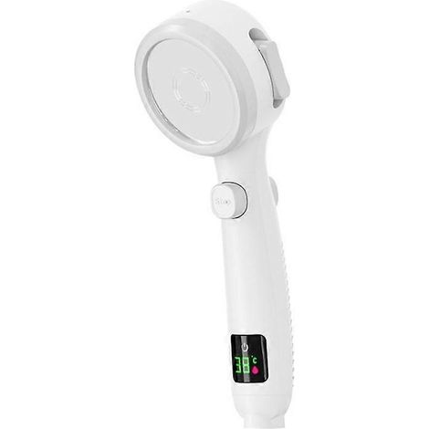 Pommeau de douche à main blanc haute pression pour salle de bain, affichage numérique LED de la température, pression réglable (1/5)
