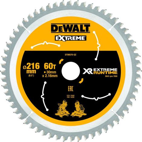 DeWALT - Sägeblatt Holz 216x30 mm, 60 Zähne DT99570