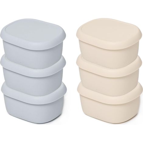 6pcs 200ML Boîtes à Collation Réutilisables en Silicone avec Couvercles Boîtes Alimentaires en Silicone avec Couvercles Réutilisables Boite Hermétique Alimentaire pour Micro-ondes,Congélateur (1/5)