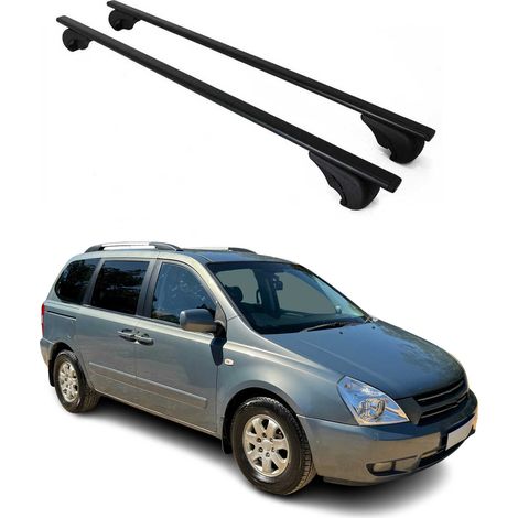 OMAC Dachträger Querträger für Kia Carnival II 2006-2014 – Abschließbar – Max. 75 kg – 2 Stangen Stahl Schwarz (1/5)