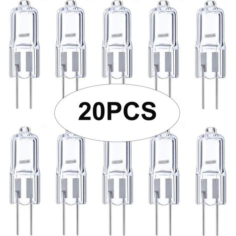 Lot de 20 ampoules halogènes G4 20 W 24 V intensité réglable capsule transparente éclairage lumière blanc chaud (1/5)