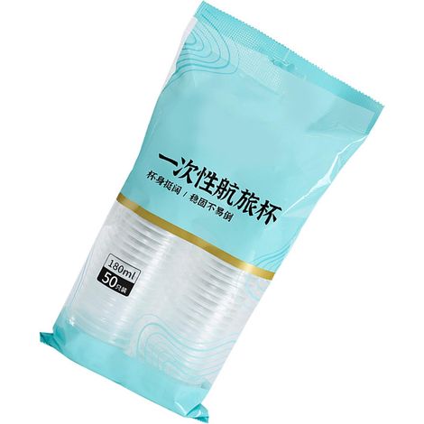Lot de 50 gobelets jetables de 18 ml, transparents, pour fêtes à la maison et camping.