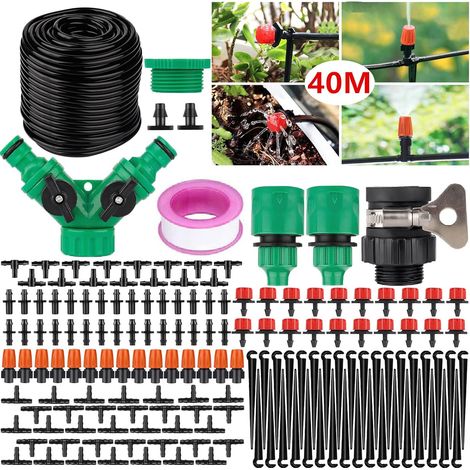 Kit 158 pièces système irrigation goutte à goutte, tuyau 40m ABS, raccord rapide, pour jardin, potager, serre (1/5)