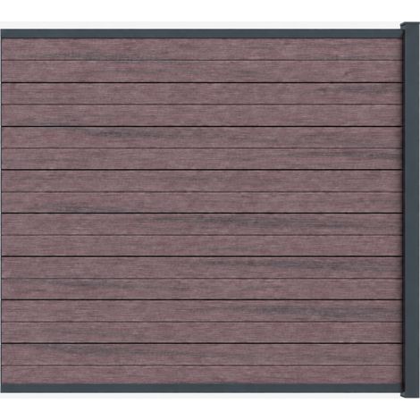 Komplettset WPC-Sichtschutzzaun 1,50 m L x 1,80 m H in Mahagoni (4 Farben) (1/5)