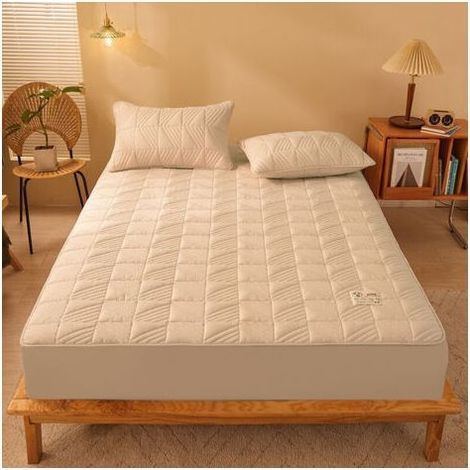 Surmatelas 120x200cm Memoire de Forme, Fibre de Rafraichissant sur Matelas 2 Personnes 120x200cm avec Poche Extra Profonde(Taie d'oreiller non incluse)Kaki,(10-25cm) (1/4)