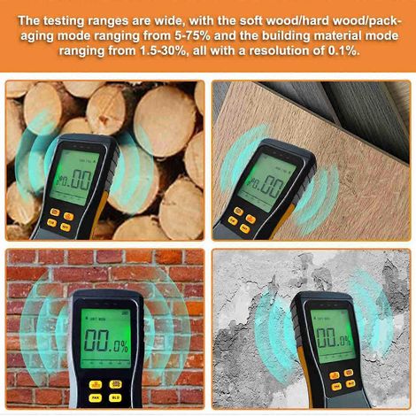 Holzfeuchtemessgerät mit hoher Genauigkeit, LCD-Anzeige, zerstörungsfreies Feuchtigkeitsmessgerät für weiches Holz