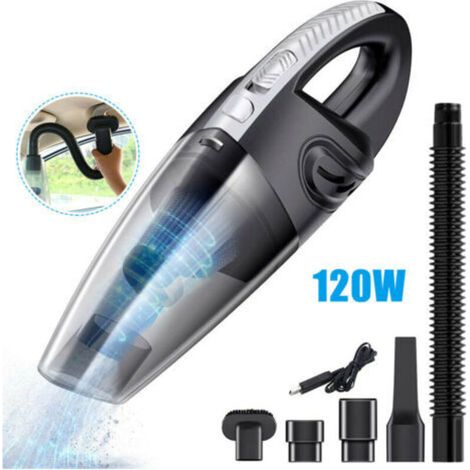 Aspirateur à main sans fil 120W – Système Wet & Dry – Autonomie 30 min – Charge rapide – Filtre lavable – Accessoires pour voiture et maison (1/5)