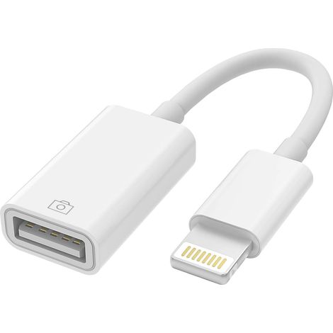 Adaptateur Lightning vers USB, [Certifié MFi] Adaptateur Appareil Photo pour iPhone 14 13 12 X/iPad, adaptateur OTG USB Lightning Prend en Caméra, Charge Le Lecteur Flash, et de Carte, Souris, Clavier