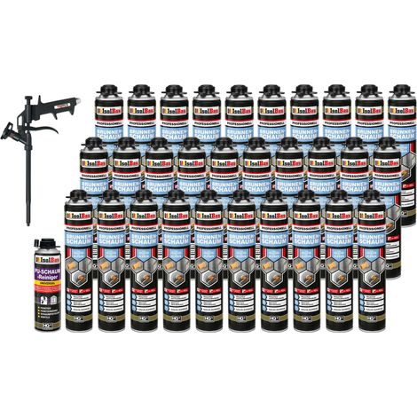 Brunnenschaum 30 x 750ml Bauschaum 1 x Reiniger Montageschaum Schaum Pistole (1/5)
