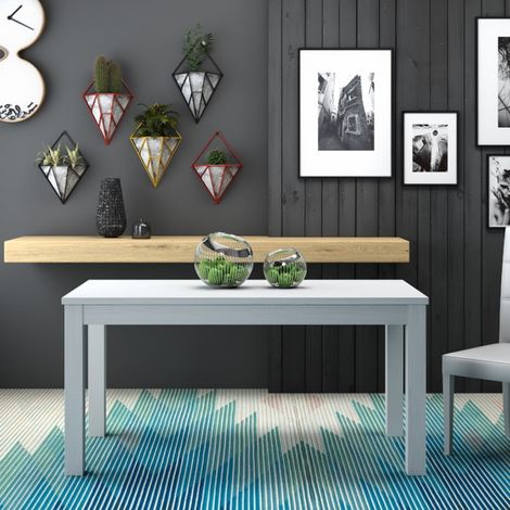 Tavolo pranzo allungabile bianco interamente legno nobilitato cm 90x160-240 (1/2)