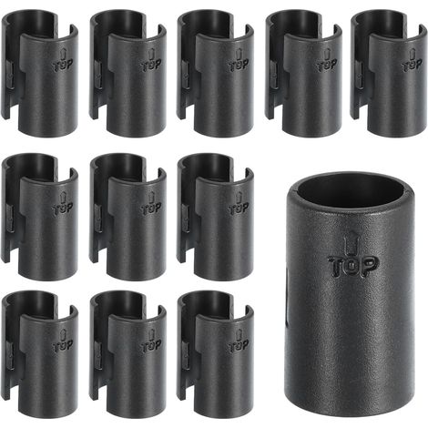 Attaches étagères grillagées - 24 Pièces - Plastique Noir - Clips Verrouillage 16mm - Rangement Maison Bureau Garage - Diamètre 5/8 Pouce (1/5)