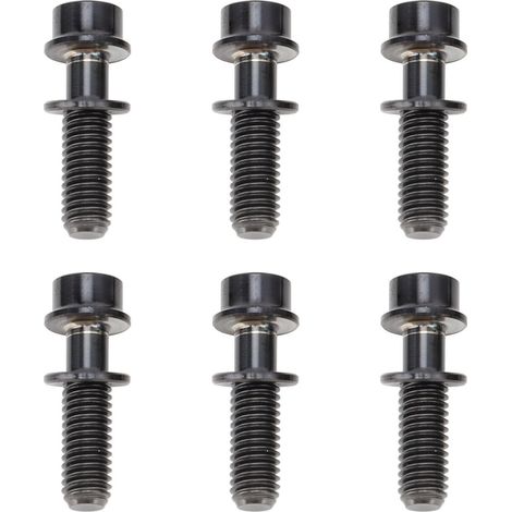 Kit de 6 vis de potence de guidon de VTT en alliage de titane avec rondelle M5x18 mm, noires (1/5)
