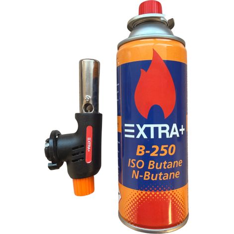 Soplete Multiuso con Encendido Piezoeléctrico con cartucho B-250  Ideal para Flambear, Caramelizar, Soldadura, bricolaje (1/4)