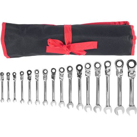 16 Piece Metric Ratchet Wrench Set 6-24mm 180° Pivot 72T Chrome Vanadium (1/5)