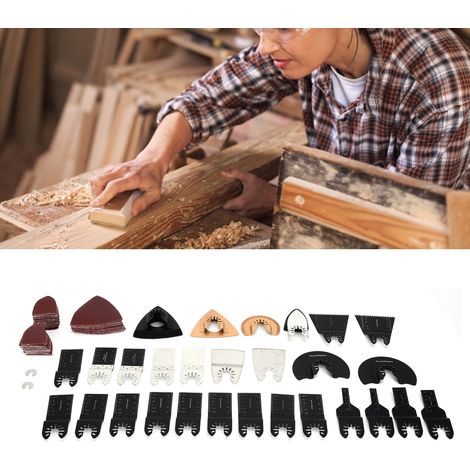 Universal-Sägeblatt mit Schnellwechselsystem für oszillierende Multifunktionswerkzeuge zur Bearbeitung von Holz und Metall (1/5)