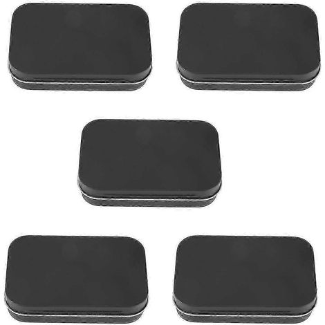 Lot de 5 boîtes métalliques noires (95 x 60 x 21 mm) avec compartiment à bonbons. (1/5)