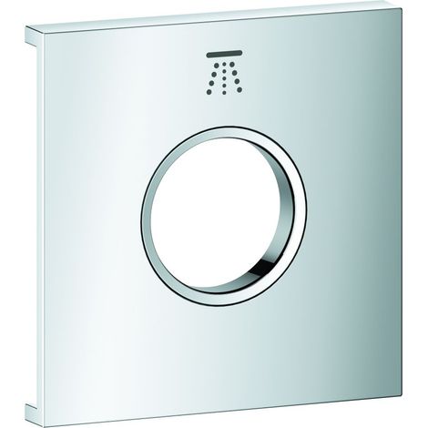 Grohe Grohtherm Aqua Tiles Metallplatte, Symbol Kopfbrause 3 für Grohtherm Aqua Tiles UP-Thermostate, Chrom, 1068890000 (1/3)