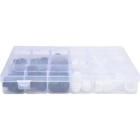 Lot de 300 capuchons de protection pour écrous et boulons, assortiment de vis M4 M5 M6 M8 M10 M12, 6 tailles, noir et blanc (1/5)