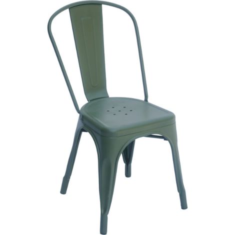 Sedia in lamiera galvanizzata, color verde militare MALIGI HOME MG/DRAGONCELLO Verde