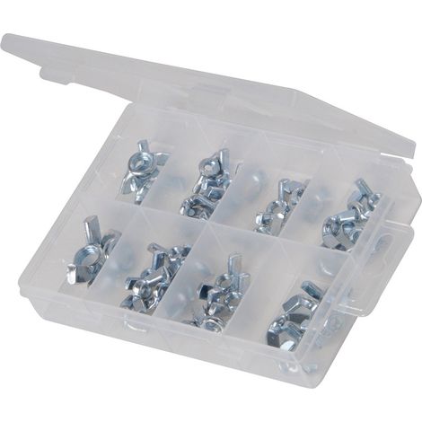 Coffret d' ecrous a oreilles ou ailettes metriques de m4 a m12 (1/2)