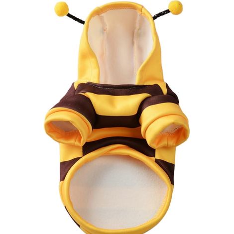 Costume abeille à capuche pour chats et petits chiens, déguisement d'Halloween pour animaux de compagnie, poids recommandé 2,5 à 3,5 kg (1/5)