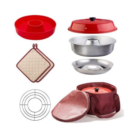 Mini four chaleur tournante 2L – Inox SS430 – Cuisson douce et homogène – Sac de rangement inclus – Grille et moule en silicone