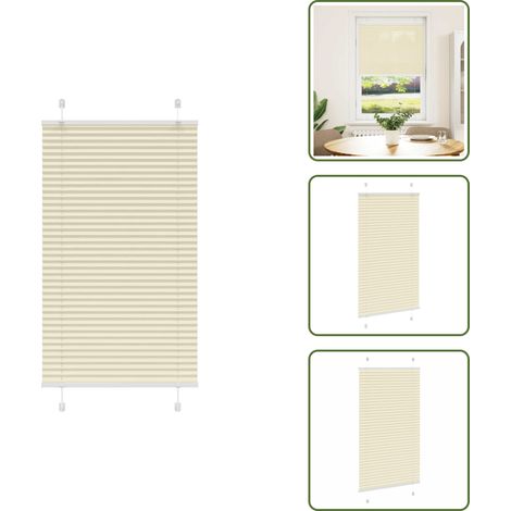 vidaXL Store plissé crème 70x150 cm largeur du tissu 69,4 cm polyester (1/5)
