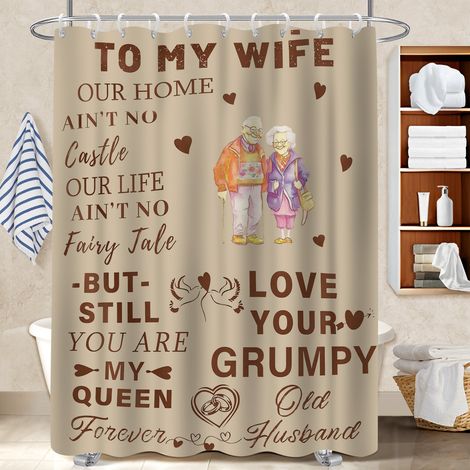 Rideau de douche en polyester 180x180 avec œillets bâche de douche pour famille nombreuse (1/5)