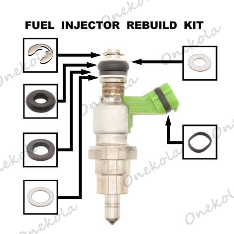 Fuel injector repair kit, O-ring and filter compatible with Toyota RAV4 Camry 23250-28070 (1/2)