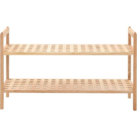 Étagère à chaussure Meuble à chaussures Bois de noyer massif 69 x 26 x 40 cm