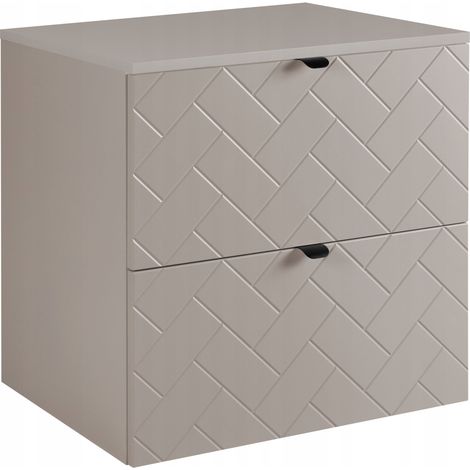 Rodan Waschbeckenunterschrank 60 cm, Beige Matt, 46 x 60 x 62,3 cm, mit beiger Waschtischplatte, feuchtraumgeeignet, Badmöbel Unterschrank