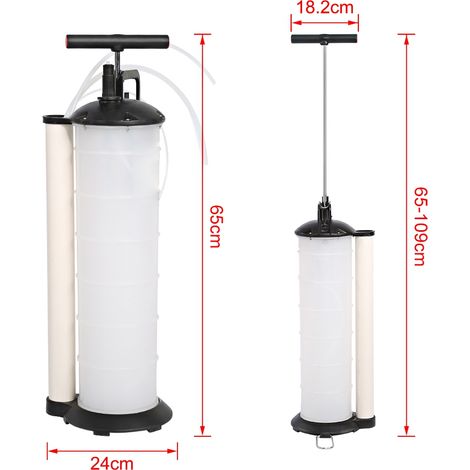 Pompe d'extraction d'huile usée automobile 7L à aspiration d'eau et de fluides, à commande manuelle. (1/5)