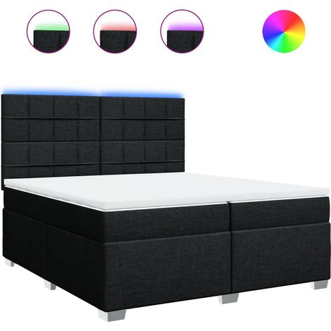 Maison Exclusive - Giroletto a Molle con Materasso Nero 200x200 cm in Tessuto (1/5)