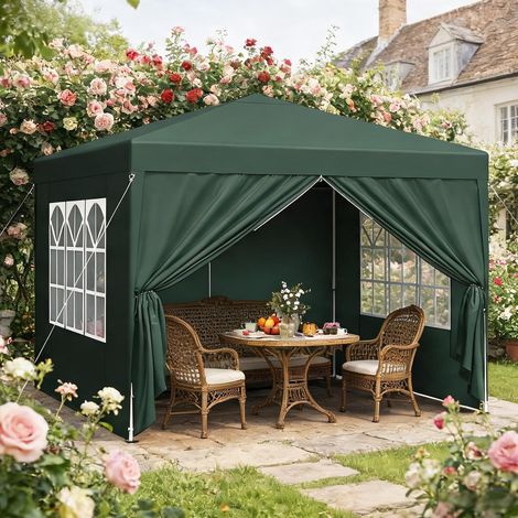 Gazebo de jardin carré en métal et oxford imperméable 3 x 3 m (1/5)