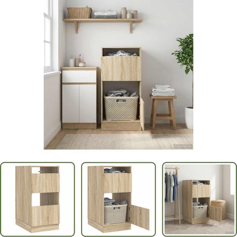 Wäschekabinett Sonoma - Wäscheschrank mit Tür Sonoma 50 x 68 x 102 cm Holzwerkstoff (1/5)