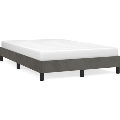 Cadre de lit gris foncé 120x190 velours (1/5)
