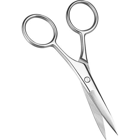 Bart- und Schnurrbartschere aus Edelstahl, Nasenhaar- und Augenbrauentrimmer, Mini-Kosmetikschere