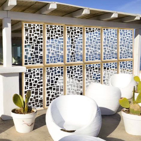 RANDOM - Moduli Decorativi in Legno e PVC - Misura: 47x94 cm - Colore: bianco (1/3)